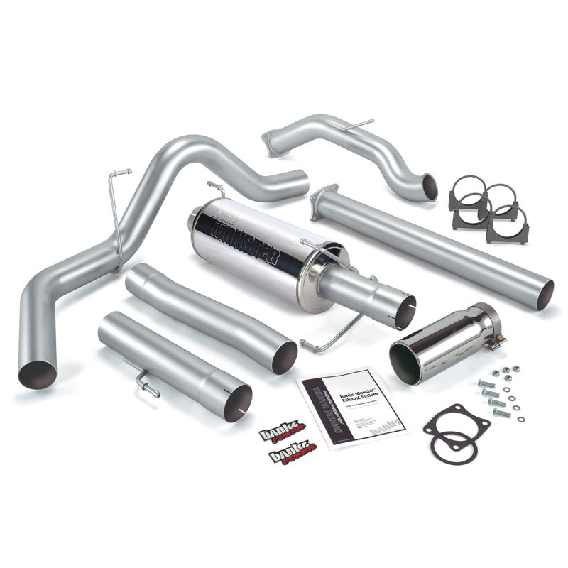 Banks Power 03-04 Dodge 5.9L SCLB/CCSB(Catted) Monster Exhaust Sys - SS Single Exhaust w/ Chrome Tip AJ-USA, Inc