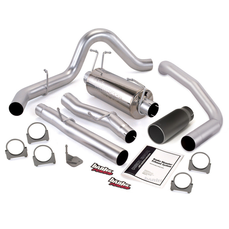 Banks Power 03-07 Ford 6.0L CCLB Monster Exhaust System - SS Single Exhaust w/ Black Tip AJ-USA, Inc