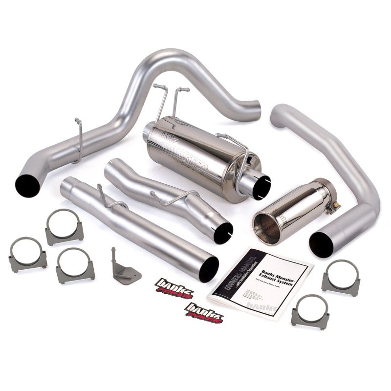 Banks Power 03-07 Ford 6.0L CCLB Monster Exhaust System - SS Single Exhaust w/ Chrome Tip AJ-USA, Inc