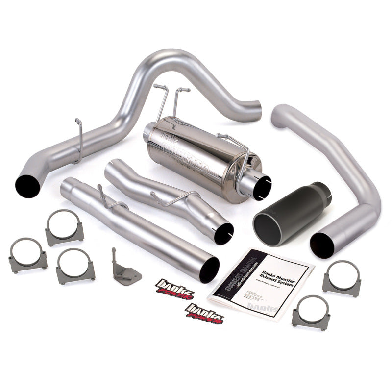 Banks Power 03-07 Ford 6.0L CCSB Monster Exhaust System - SS Single Exhaust w/ Black Tip AJ-USA, Inc