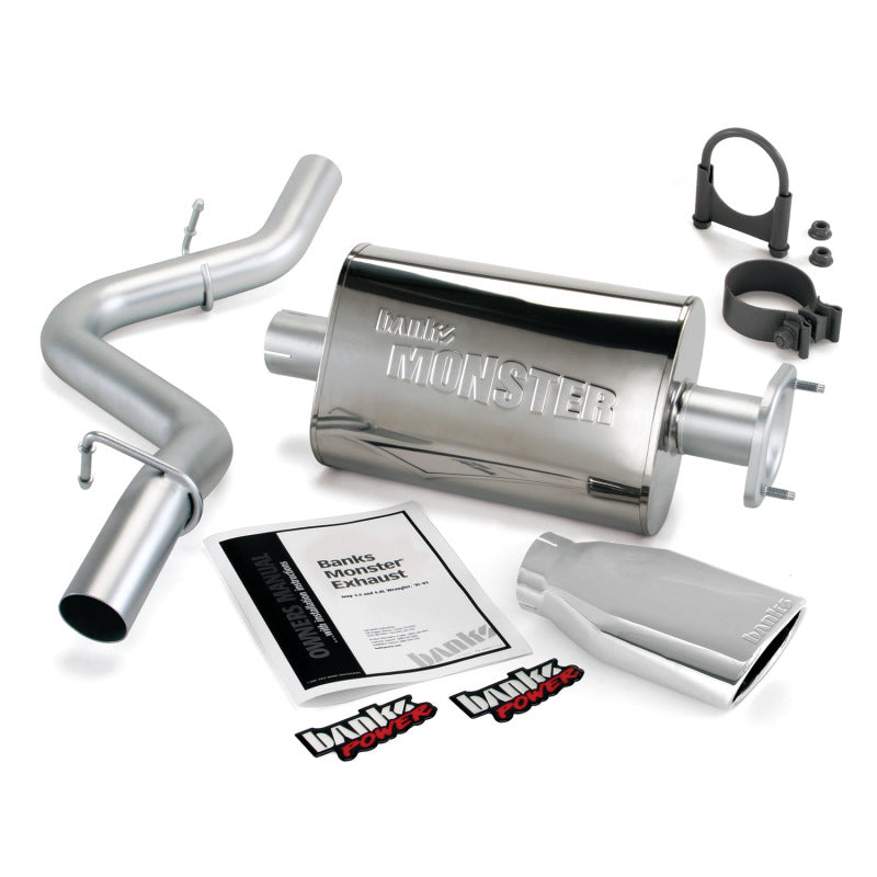 Banks Power 04-06 Jeep 4.0L Wrangler Unlimited Monster Exhaust Sys - SS Single Exhaust w/ Chrome Tip AJ-USA, Inc
