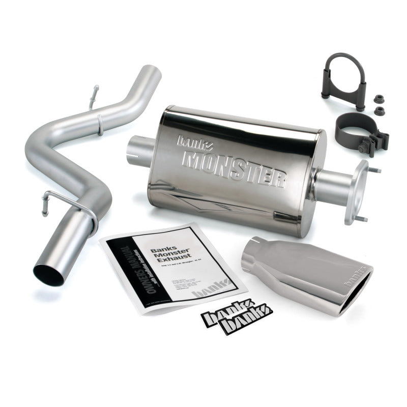 Banks Power 04-06 Jeep 4.0L Wrangler Unlimited Monster Exhaust Sys - SS Single Exhaust w/ Chrome Tip AJ-USA, Inc