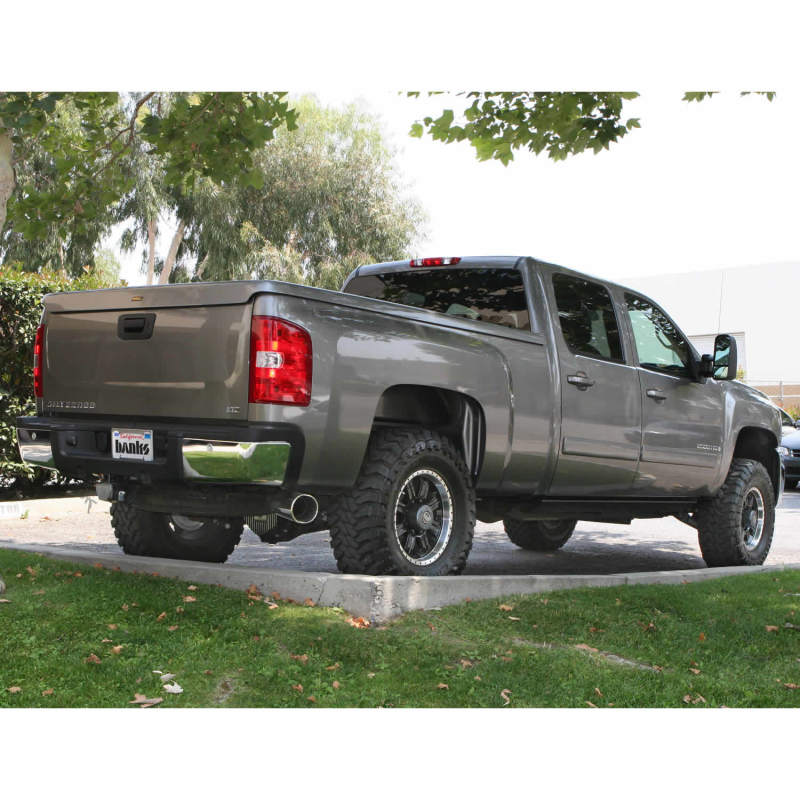 Banks Power 07-10 Chevy 6.6L LMM ECSB-CCLB Monster Exhaust System - SS Single Exhaust w/ Chrome Tip AJ-USA, Inc