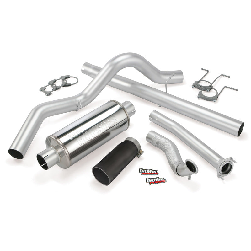 Banks Power 94-97 Ford 7.3L CCLB Monster Exhaust System - SS Single Exhaust w/ Black Tip AJ-USA, Inc