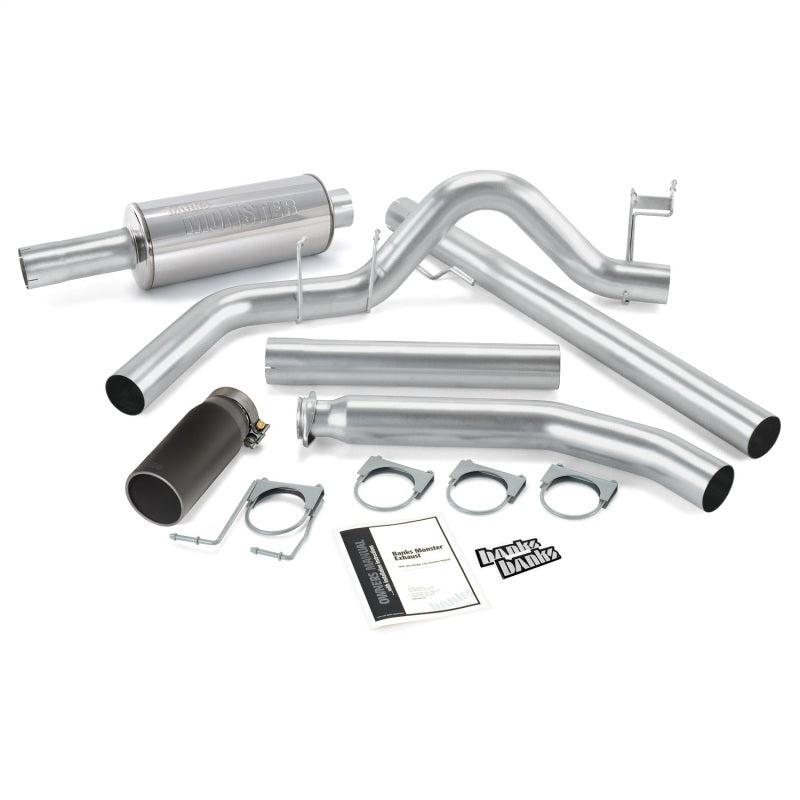 Banks Power 98-02 Dodge 5.9L Ext Cab Monster Exhaust System - SS Single Exhaust w/ Black Tip AJ-USA, Inc