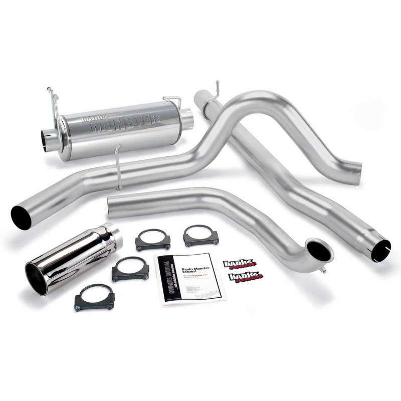 Banks Power 99 Ford 7.3L Truck Cat Monster Exhaust System - SS Single Exhaust w/ Chrome Tip AJ-USA, Inc