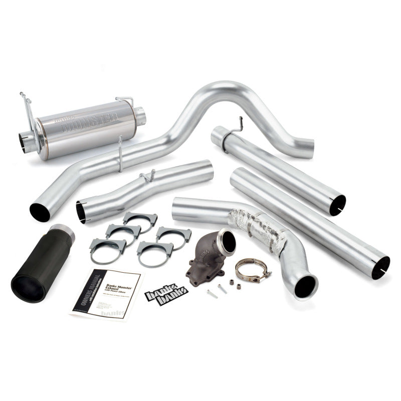 Banks Power 99 Ford 7.3L w/Cat Conv Monster Exhaust w/ Power Elbow - SS Single Exhaust w/ Black Tip AJ-USA, Inc