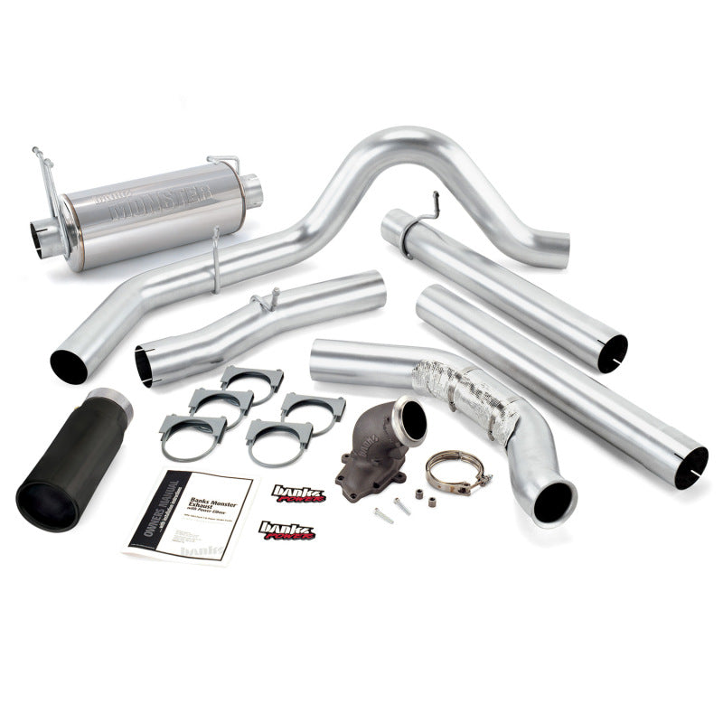 Banks Power 99 Ford 7.3L w/Cat Conv Monster Exhaust w/ Power Elbow - SS Single Exhaust w/ Black Tip AJ-USA, Inc