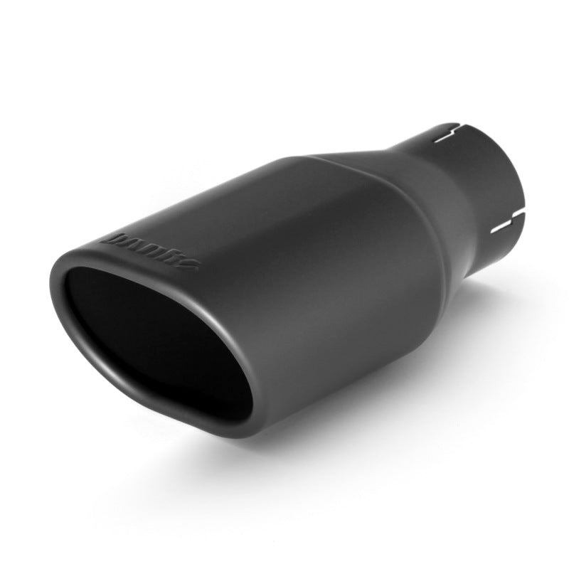 Banks Power Tailpipe Tip Kit - SS Obround Angle Cut - Black - 2.5in Tube 3.13in X 3.75in X 11in AJ-USA, Inc