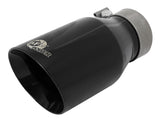 aFe MACH Force-Xp Univ 304 SS Double-Wall Clamp-On Exhaust Tip - Black - 3in Inlet - 4.5in Outlet