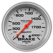 Load image into Gallery viewer, AutoMeter Gauge Brake Pressure 2-5/8in. 2000PSI Mechanical Ultra-Lite