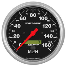 Load image into Gallery viewer, Autometer Sport-Comp 5 inch 160 MPH Electronic Speedometer Gauge w/LCD Odometer