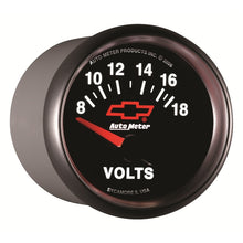 Load image into Gallery viewer, Autometer GM Bowtie Black 2-1/16 Voltmeter 8-18V