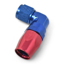 Load image into Gallery viewer, Russell Performance -6 AN Red/Blue 90 Degree Forged Aluminum Swivel Hose End