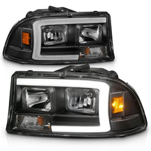 Load image into Gallery viewer, ANZO 97-04 Dodge Dakota/Durango Crystal headlight Set w/ Light Bar Black Housing