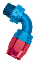 Load image into Gallery viewer, Russell Performance -6 AN Red/Blue 90 Degree Full Flow Swivel Pipe Thread Hose End (With 1/8in NPT)