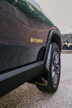 Load image into Gallery viewer, Rally Armor 22-24 Rivian R1T Black UR Mud Flap w/Tangerine Scream Logo