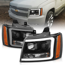 Load image into Gallery viewer, ANZO 07-14 Chevy Tahoe Projector Headlights w/ Plank Style Design Black w/ Amber