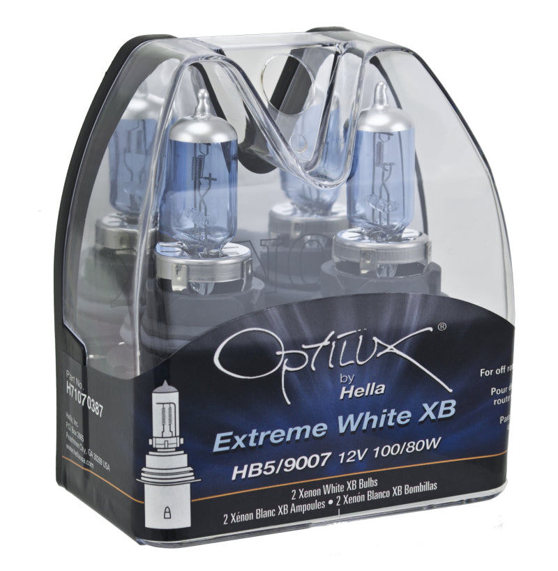 Hella Optilux XB White Halogen Bulbs HB5 9007 12V 100/80W (2 pack)