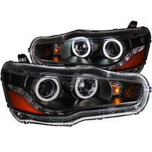 Load image into Gallery viewer, ANZO 2008-2015 Mitsubishi Lancer Projector Headlights w/ Halo Black (CCFL)