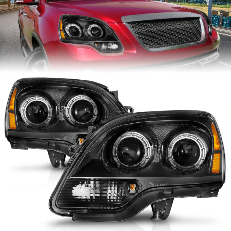 Anzo 99-17 GMC Sierra/Denali Headlights Chrome Amber (w/C Light Bars)