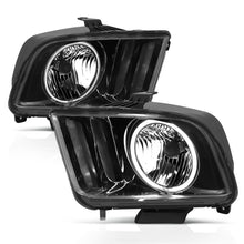 Load image into Gallery viewer, ANZO 2005-2009 Ford Mustang Crystal Headlights w/ Halo Black (CCFL)