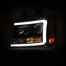 Load image into Gallery viewer, ANZO 07-14 Chevy Tahoe Projector Headlights w/ Plank Style Design Black w/ Amber