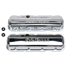 Load image into Gallery viewer, Edelbrock Valve Cover Signature Series Chevrolet 1965 and Later 396-502 V8 Low Chrome