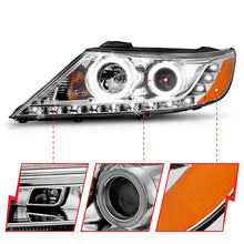 Load image into Gallery viewer, ANZO 2011-2013 Kia Sorento Projector Headlights w/ Halo Chrome (CCFL)