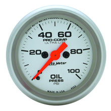 Load image into Gallery viewer, Autometer Ultra-Lite 52mm 0-100 PSI Full Sweep Electronic Oil Pressure Gauge