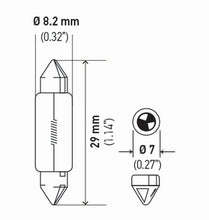 Load image into Gallery viewer, Hella Bulb 3021 12V 3W Sv78 T25 8X29Mm (2)