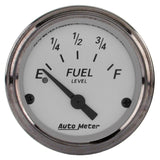 AutoMeter Gauge Fuel Level 2-1/16in. 240 Ohm(e) to 33 Ohm(f) Elec American Platinum