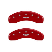 Load image into Gallery viewer, MGP Rear set 2 Caliper Covers Engraved Rear MGP Red finish silver ch