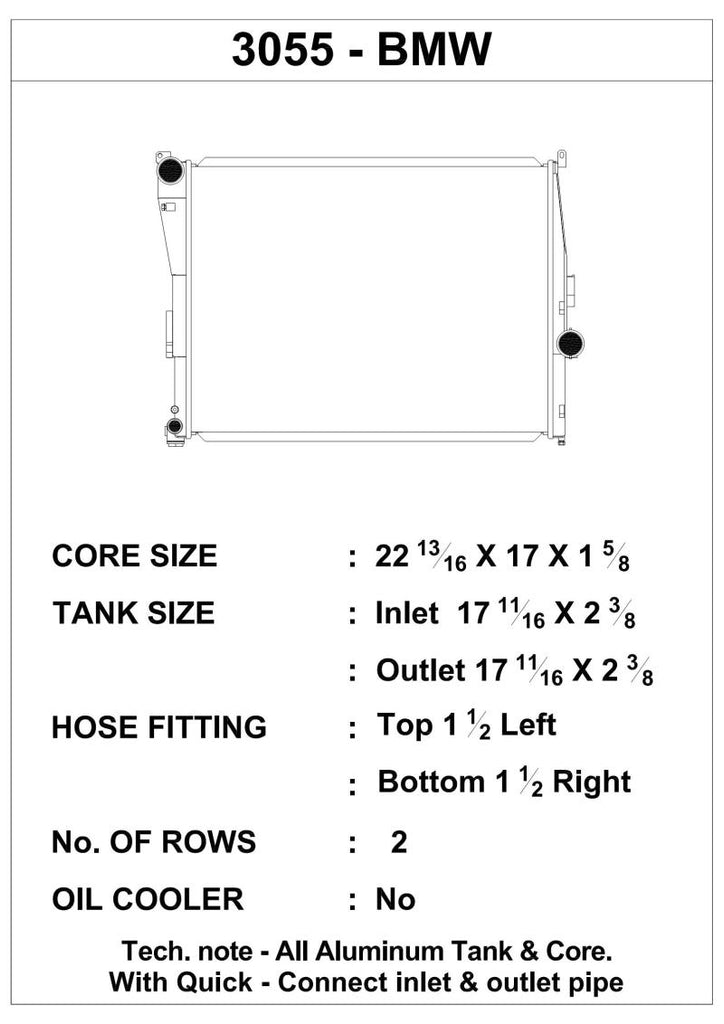 CSF 99-06 BMW 323i / 99-05 BMW 325i / 99-06 BMW 328i / 99-05 BMW 330i / 03-05 BMW Z4 Radiator