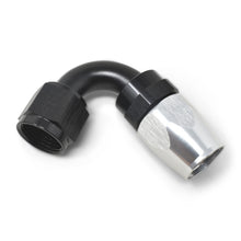 Load image into Gallery viewer, Russell Performance -6 AN Black/Silver 120 Degree Tight Radius Full Flow Swivel Hose End