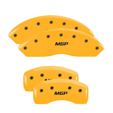 Load image into Gallery viewer, MGP 2 Caliper Covers Engraved Front Oval Logo/Ford Yellow Finish Blk Char 1998 Ford E-150