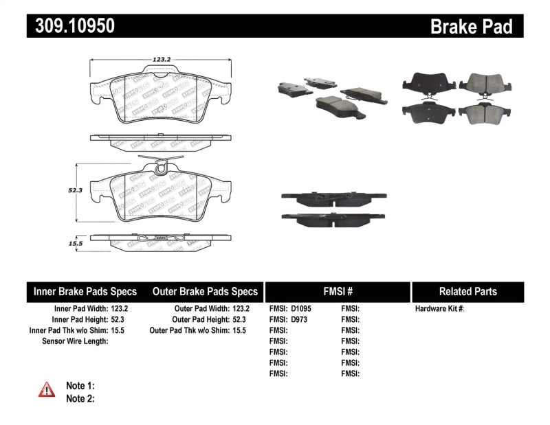 StopTech Performance 07-09 Mazdaspeed3 / 06-07 Mazdaspeed6 / 06-07 Mazda3 Rear Brake Pads