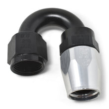 Load image into Gallery viewer, Russell Performance -8 AN Black/Silver 180 Degree Tight Radius Full Flow Swivel Hose End