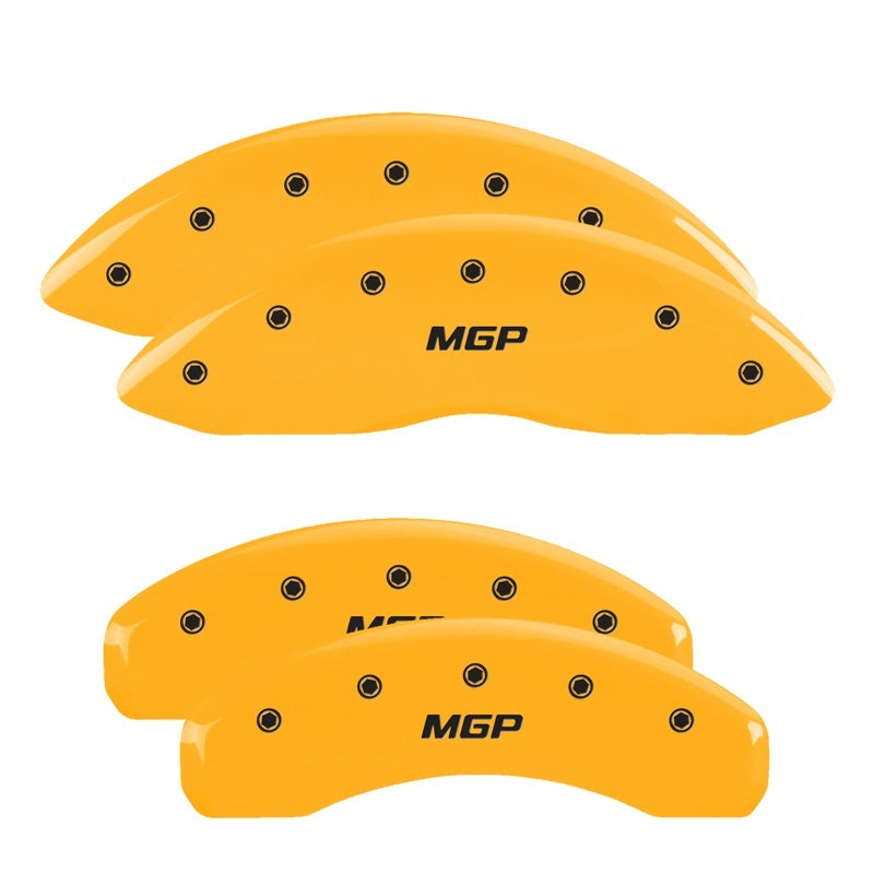 MGP 4 Caliper Covers Engraved Front & Rear MGP Yellow Finish Black Char 2004 Lincoln Navigator